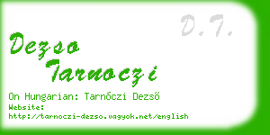 dezso tarnoczi business card