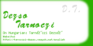 dezso tarnoczi business card